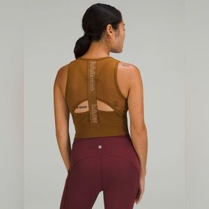 NWT Lululemon 8 Mesh-Back Training Cropped Tank Top Rich Caramel